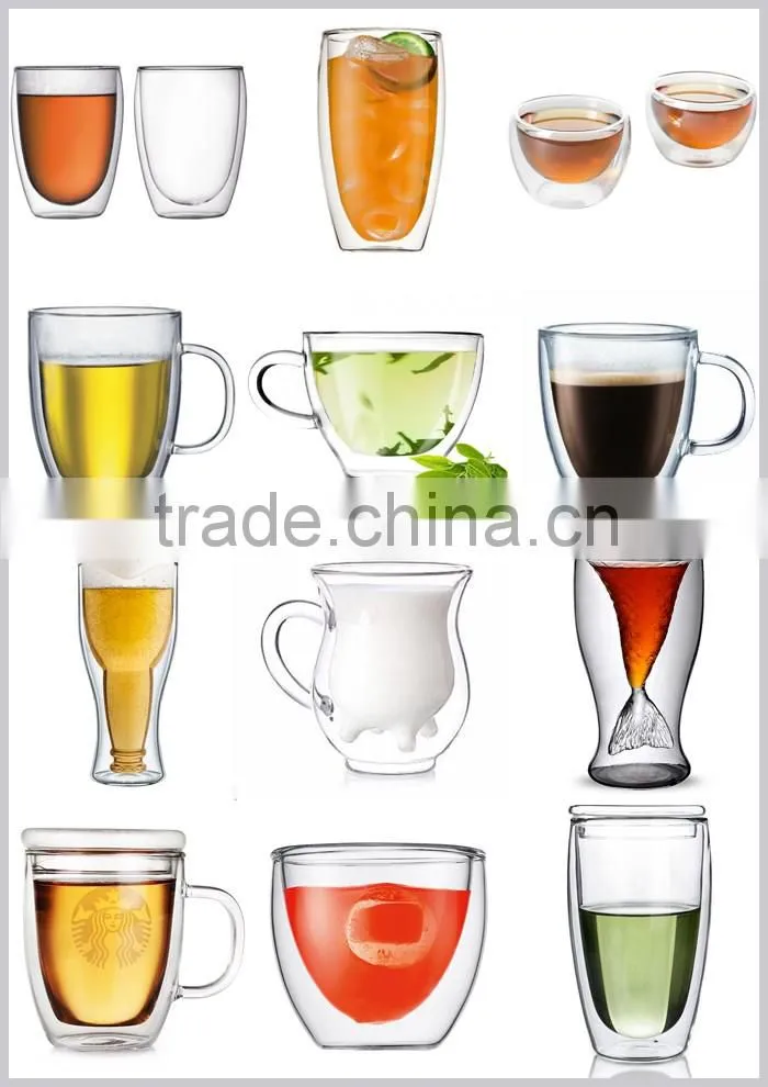 Hot new 8oz double wall whiskey glass with heavy bottom