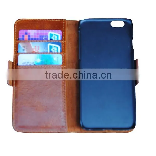 For iphone 6 leather wallet phone holster case, mobile phone covers customizable design