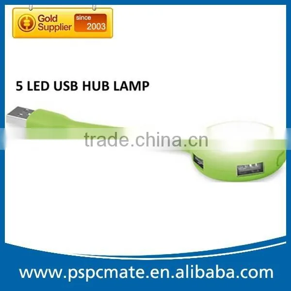 mini round usb 4ports usb hub with 4 LED lamp for laptop notebook