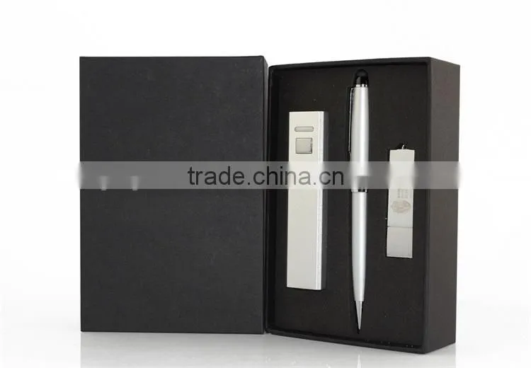 Customized Power Bank /Screen Touch Pen /USB Flash Drive Business Travel Gift Kit as Xmas Gift
