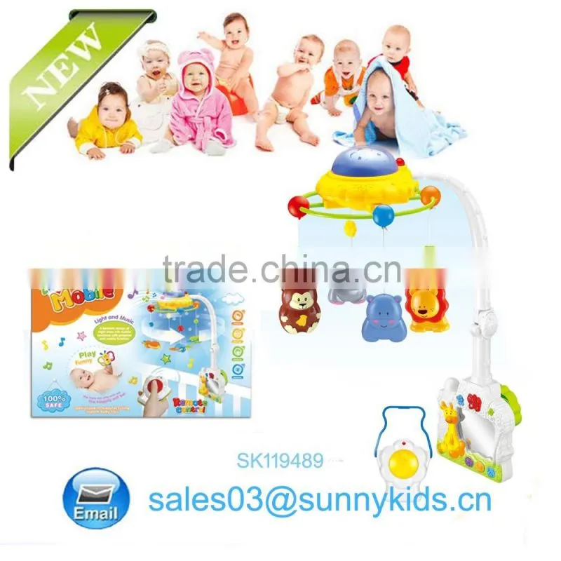Plastic baby musical hanging toys bed rattle for infant