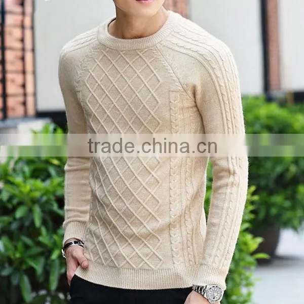 South Korean fashion men's sweaters 2015 sets new round collar for multi color men sweater