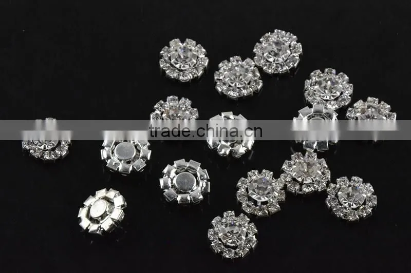 Cheap Silver Bling Flower Rhinestone Embellishment,Beautiful Rhinestone Accessories