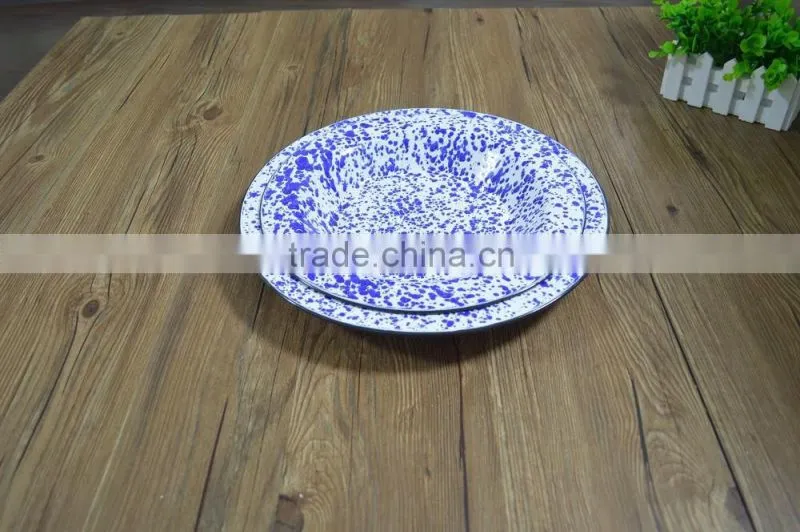 9088 big deep plate with speckle
