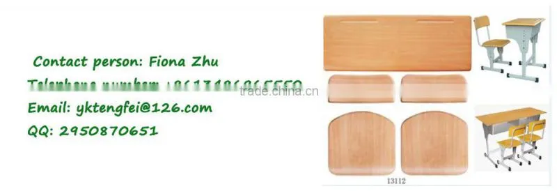 Wooden Werzalit Student Double Desk And Chair Set for primary student TF-8506