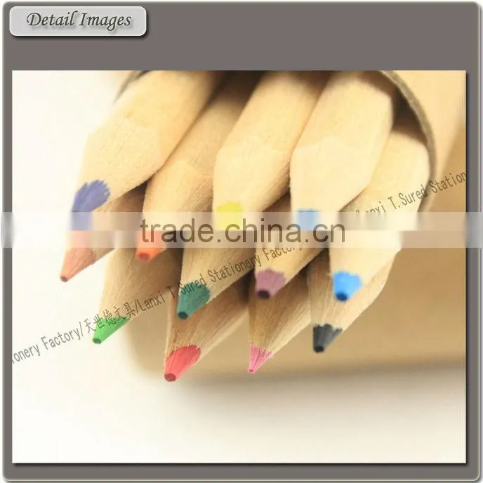 Natural Wood Color Pencil Set With Wooden Tube