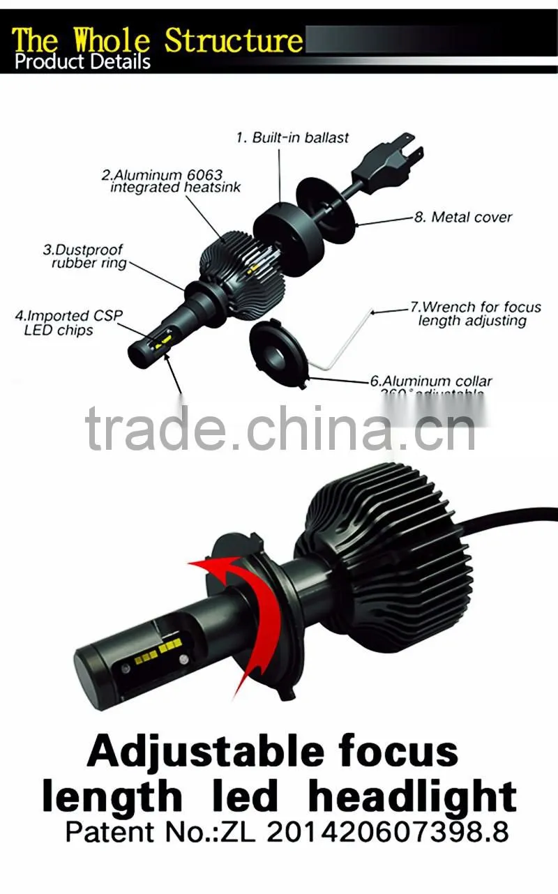 CSP LED Headlight Bulbs Kit - car kit H11 (H8, H9) - 30w 4200Lm 6000K led light warm white CSP - 1 Year Warranty