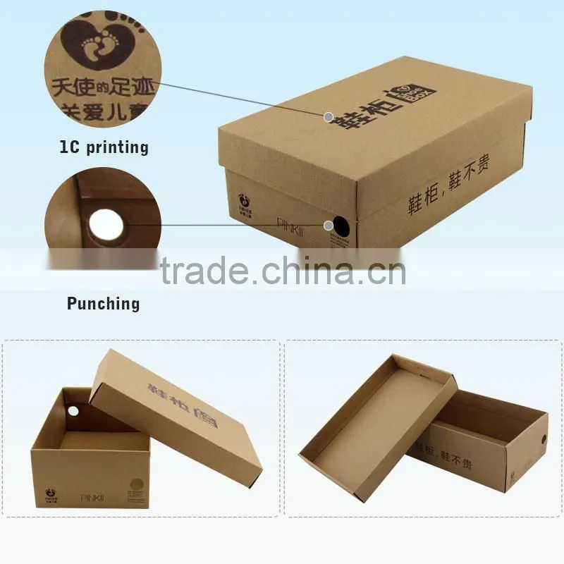 Cheap OEM Printed Corrugated recyclable Cardboard Gift Box for shoe packaging
