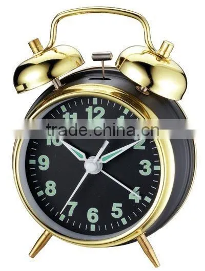 Mechanical twin bell alarm clock