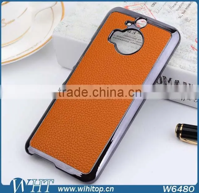 Wholesale China Supplier Case for HTC M9 Plus, for HTC M9 Plus Case Slim Leather Chrome Cover