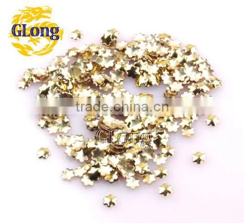 5mm Hot Fix Iron-on Nailhead Plum Blossom Aluminum DIY For Nail Art Bag Shoes Case Garment #GT098-5P(Mix-s)