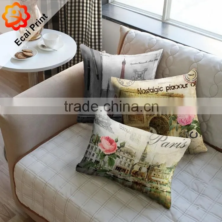 2016 fashion colors faleless digital printing Cushion with illustration