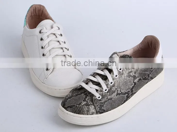 OEM/ODM 2016 slip on printed snake leather sport sneakers school women shoes