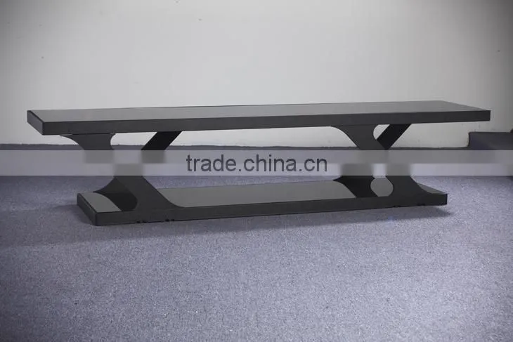 2015 rectangle black tempered glass TV stand(TV2045)