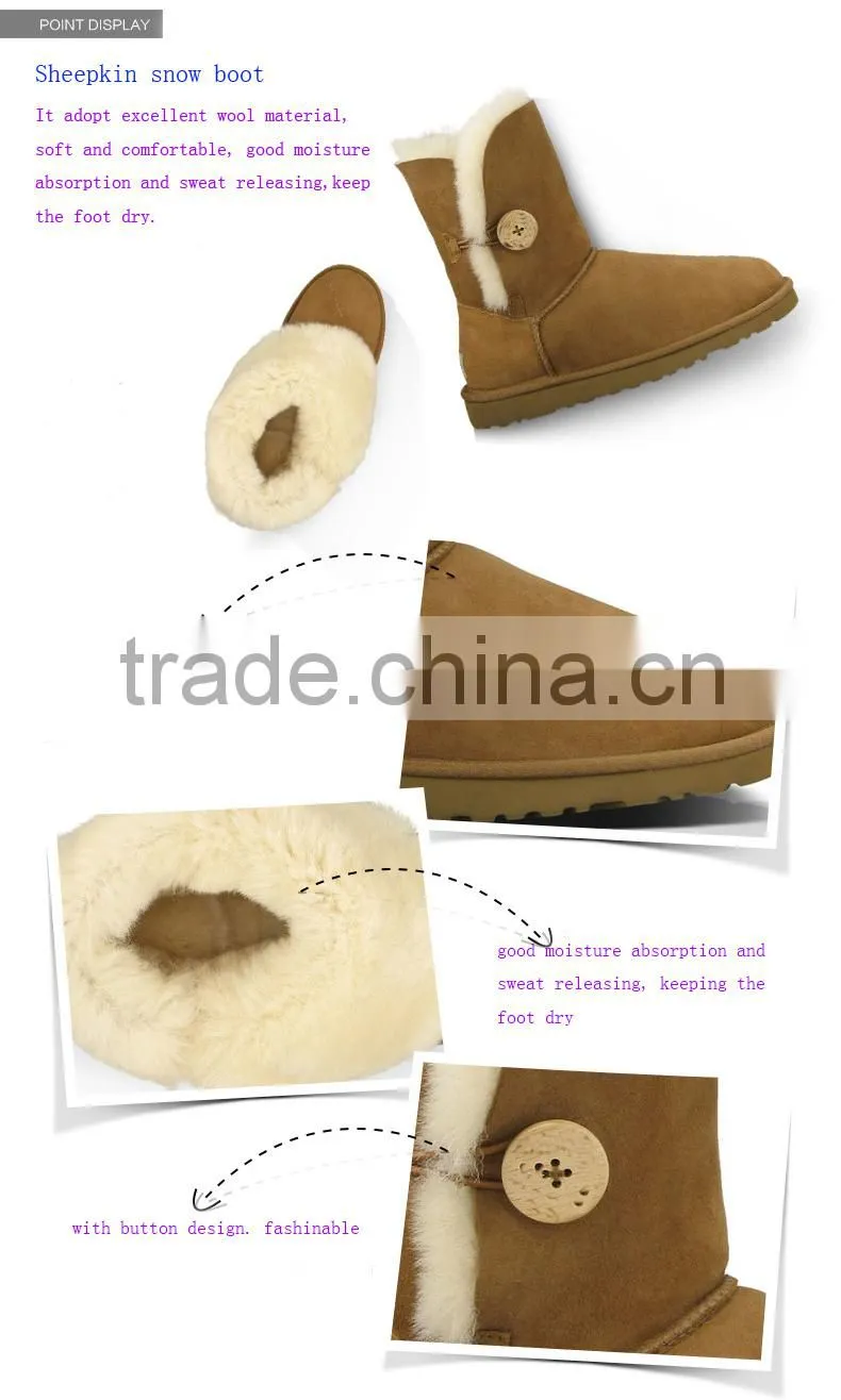 Latested fashion winter geninue leather boots women