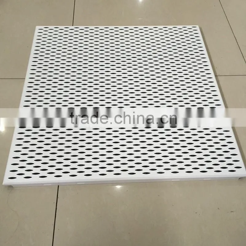 Fireproof 2x2 Aluminum Perforated Metal Acoustic False Ceiling Designs for Hall Office Interior Decoratice Material