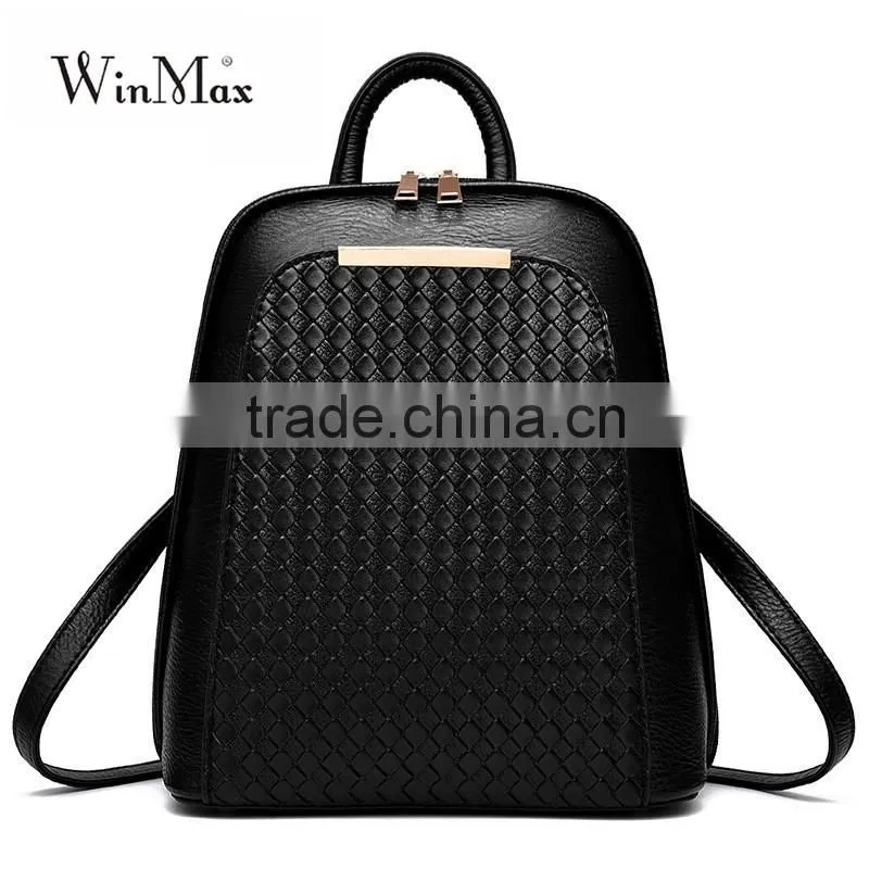 Leisure Knitting Teenage High Quality School Backpack Bags for Girls