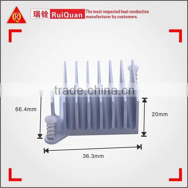 Silver anodizing samll aluminum profile heatsink with cutting process