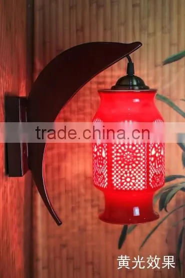 LED wooden wall mounted infrared ceramic wall lamp elegant