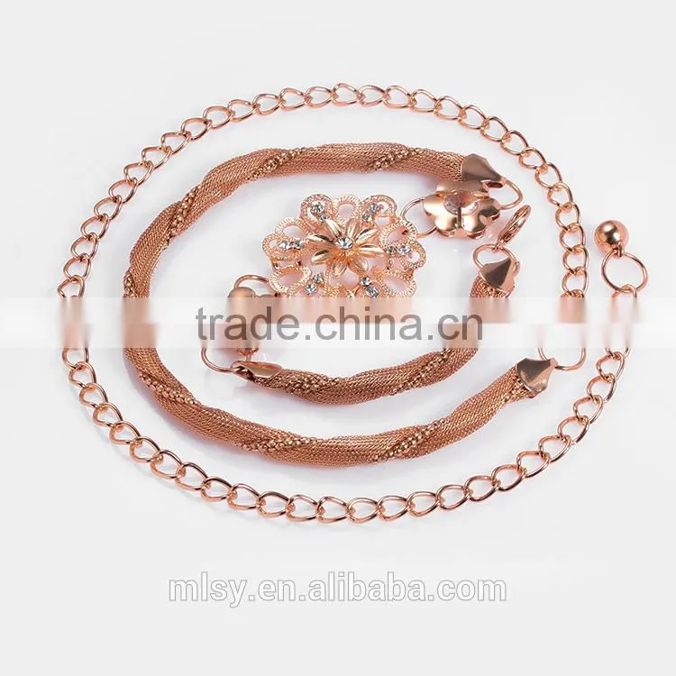 Fancy gold metal chain belt models Brightness F1-80150