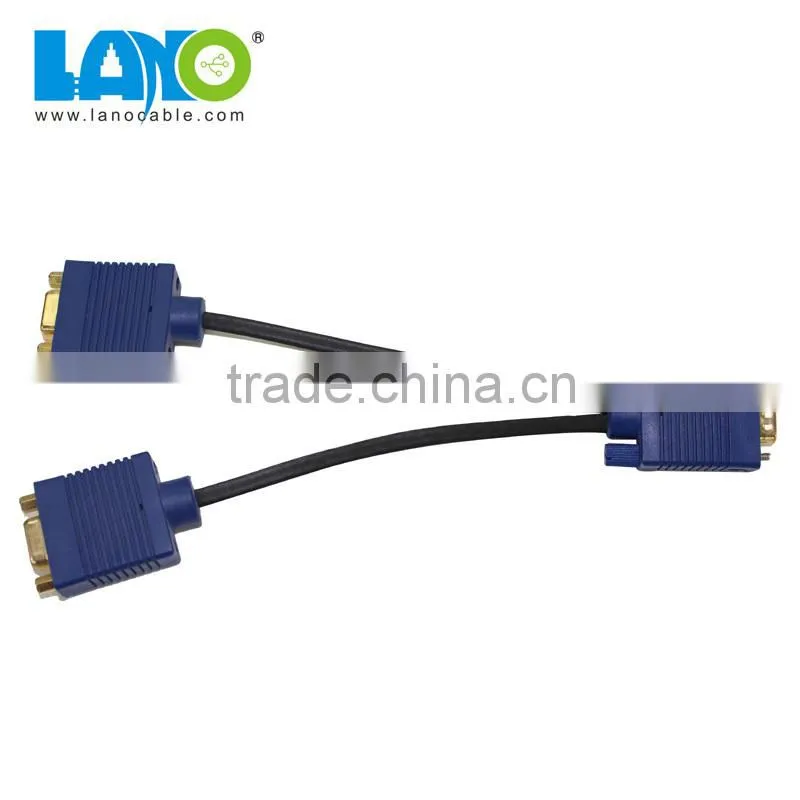 2 in 1 out vga male to 2 vga female splitter y cable