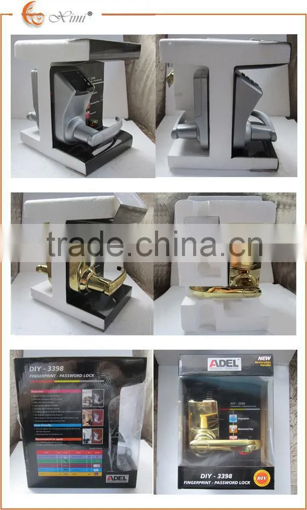 Good quality adel fingerprint lock with key and battery 120 users fingerprint door lock fingerrpint access control system