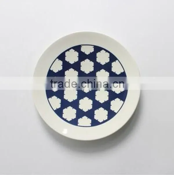 Japanese style tableware underglaze 8 inches porcelain dinner plate