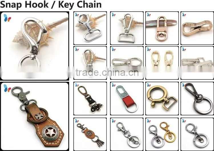 custom 3D logo authentic leather key chain with snap hook