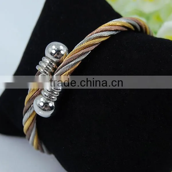 wholesale stailess steel cuff bangle bracelets,steel rope bangles