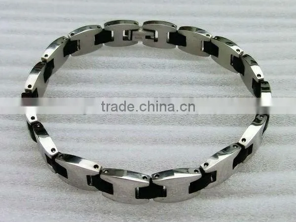 mens stainless steel silicone bracelets #17010