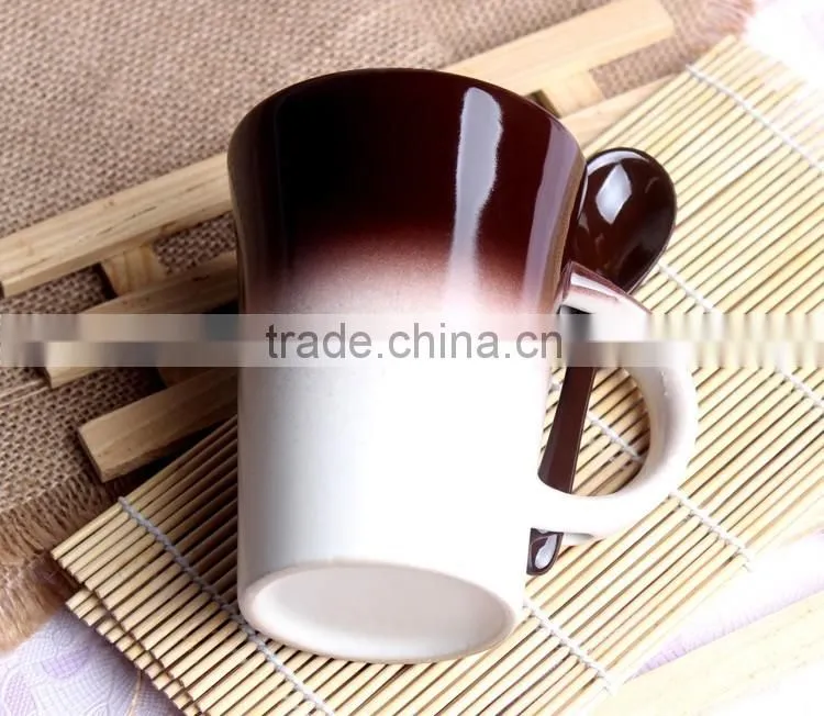 2016 graduated color horn mug with spoon