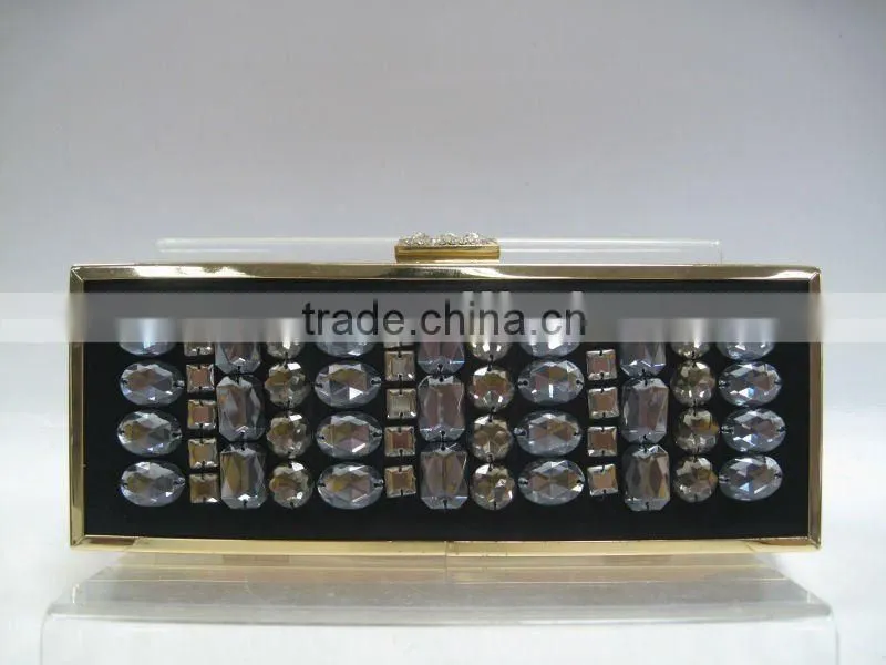 Ladies fashion long beaded clutch