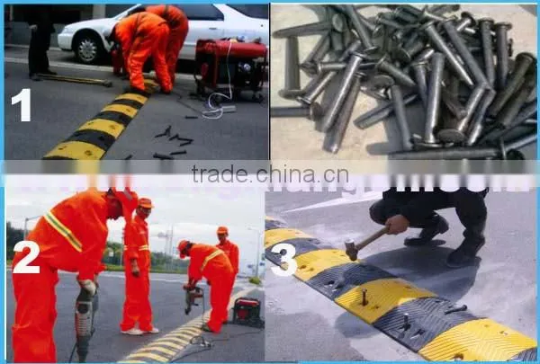 Rubber reflective road speed hump