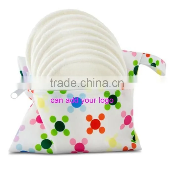 Natural washable organic bamboo nursing pads reusable breast pad pack