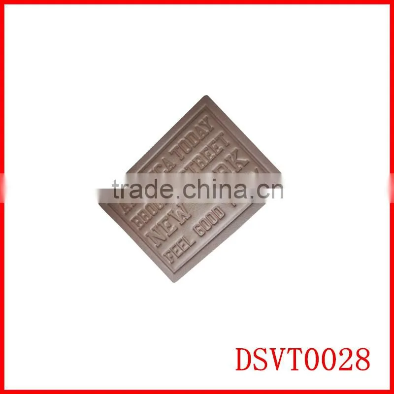 Jeans label black leather patch