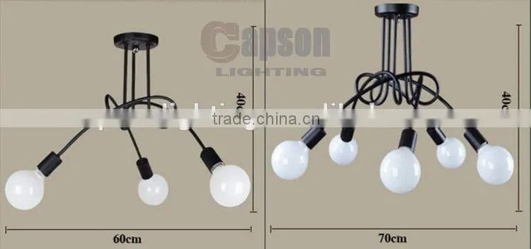 CE RoSH indoor iron black or white or red chandelier ceiling lamp GX-5109-3