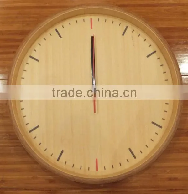 round shape bamboo wall clock