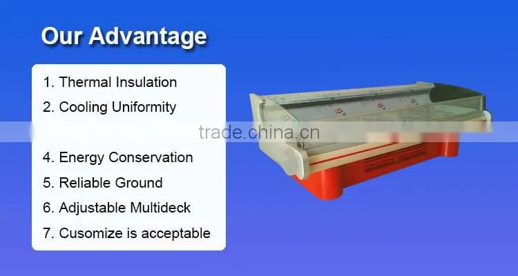 Commercial refrigerator as sales counter for fresh meat and fish