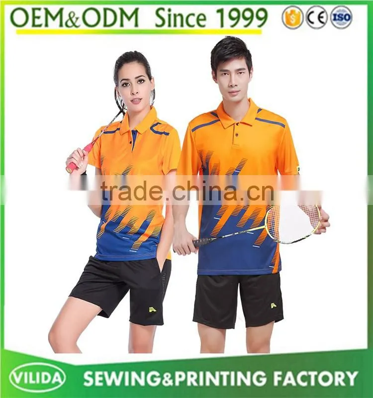 wholesale cheap sublimation badminton sport wear quick dry badminton jersey