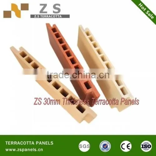 Terracotta panels, terracotta shutter, terracotta stick, terracotta louver for curtain wall decoration