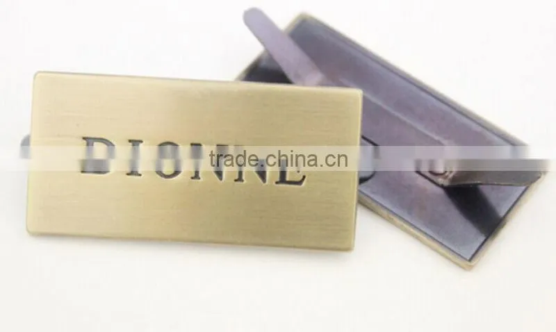 High quality custom metal plates for handbags