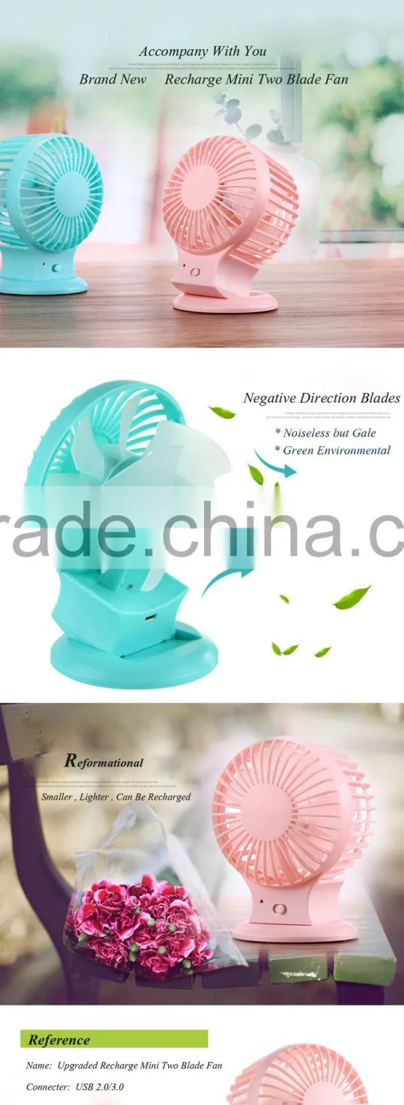 Wholesale Noise Cancelling Portable Mini Usb Fan With Powerful Cooling Wind