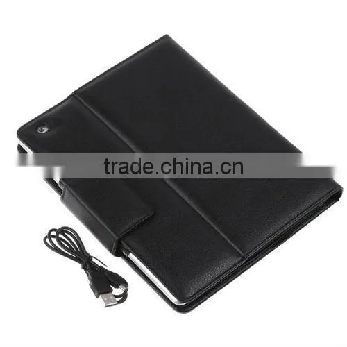 Flip leather cover wireless blue tooth keyboard for ipad 2/3/4