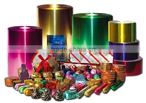 Embossed flexo printed aluminum foil chocolate wrapping paper/chocolate paper