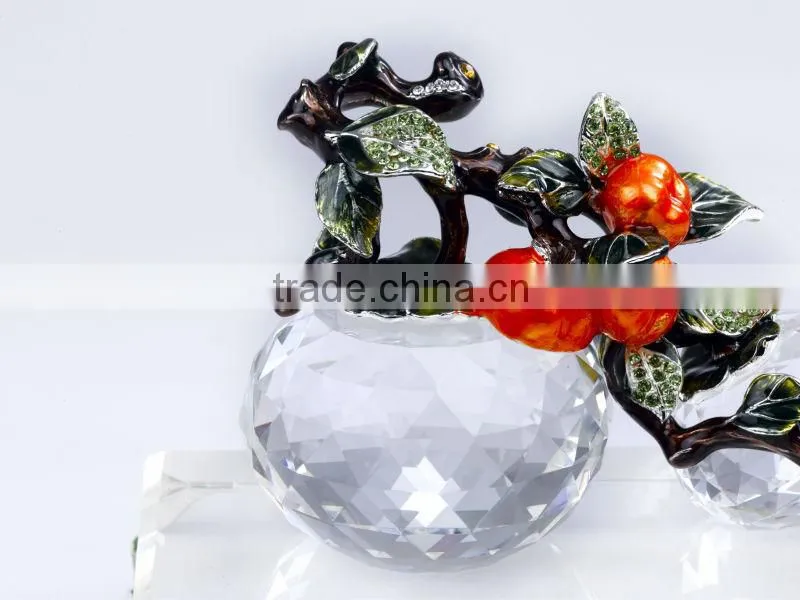RORO Blessed Events persimmon enamel crystal glass decorative article for home decoration/gift