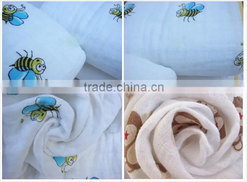 customized pattern baby muslin blanket baby bath towel