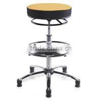 2015 Leather Red Kitchen Bar Chairs with Round Seat and Footrest