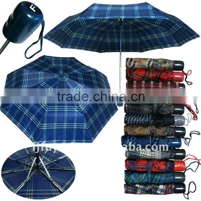 red 3 section lady check design cheap umbrella