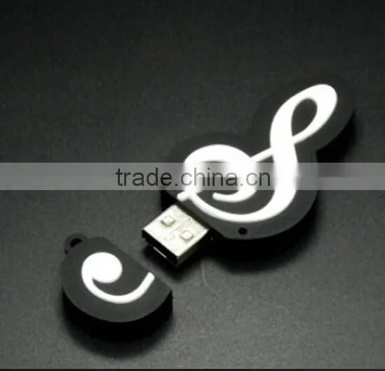 Pvc music sign cheap 2.0 port 4 gb usb flash drive
