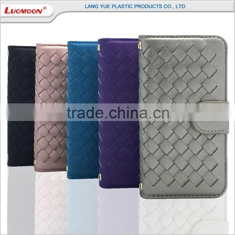 woven patttern stand leather flip cover phone case for gionee ctrl v5 v4 marathon m3